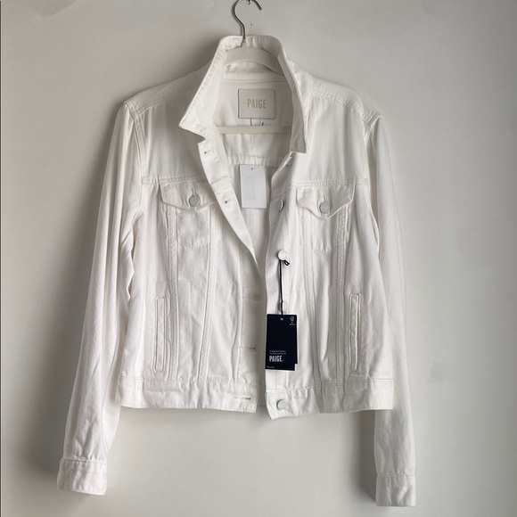 PAIGE Jackets & Blazers - Paige Women's White Denim Jacket Size Large NWT